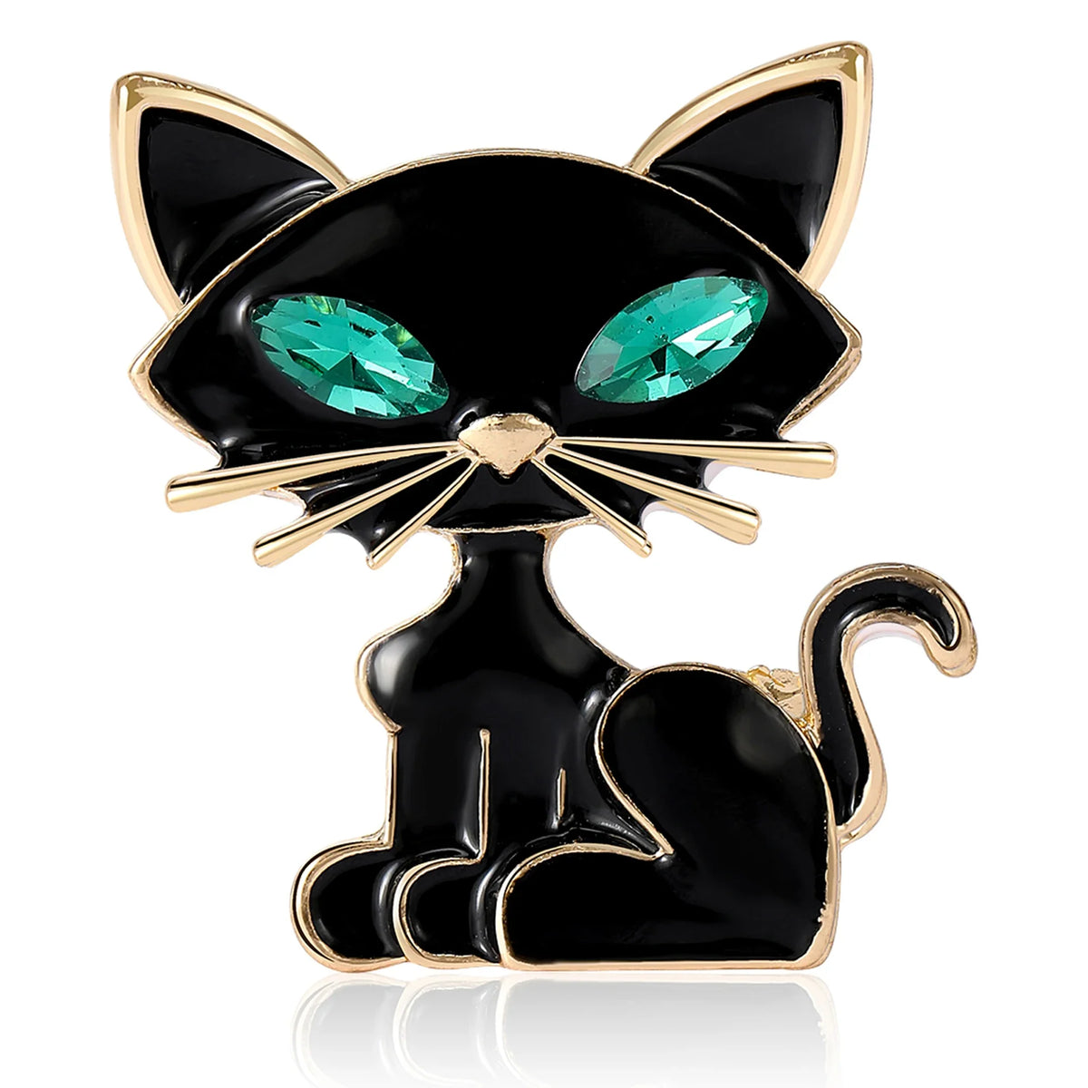 Classic Rhinestone Cat Brooches for Women Unisex Enamel Animal Pins Banquet Party Backpack Gifts Jewelry Accessories