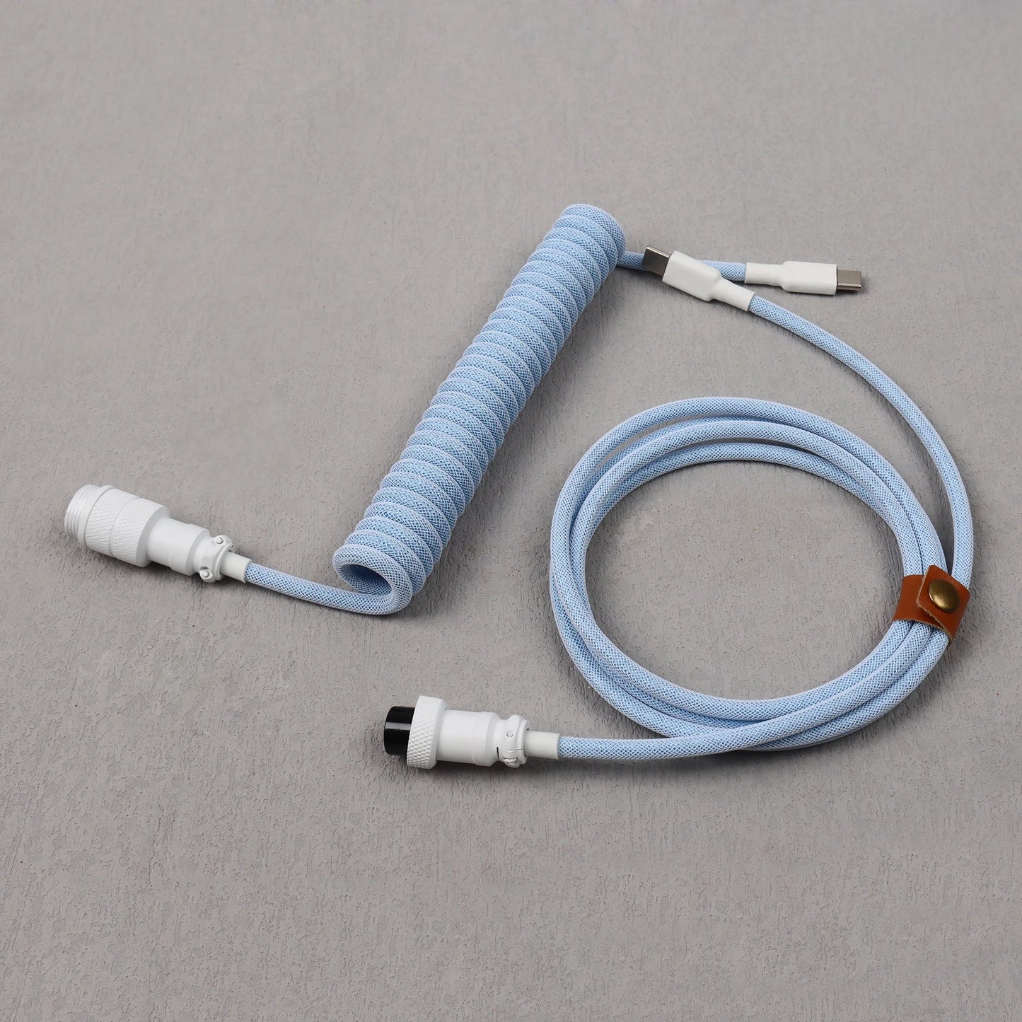 Mechanical Keyboard Type C to C End Coiled Cables with Detachable Aviator Connector Gaming Keyboard Wire