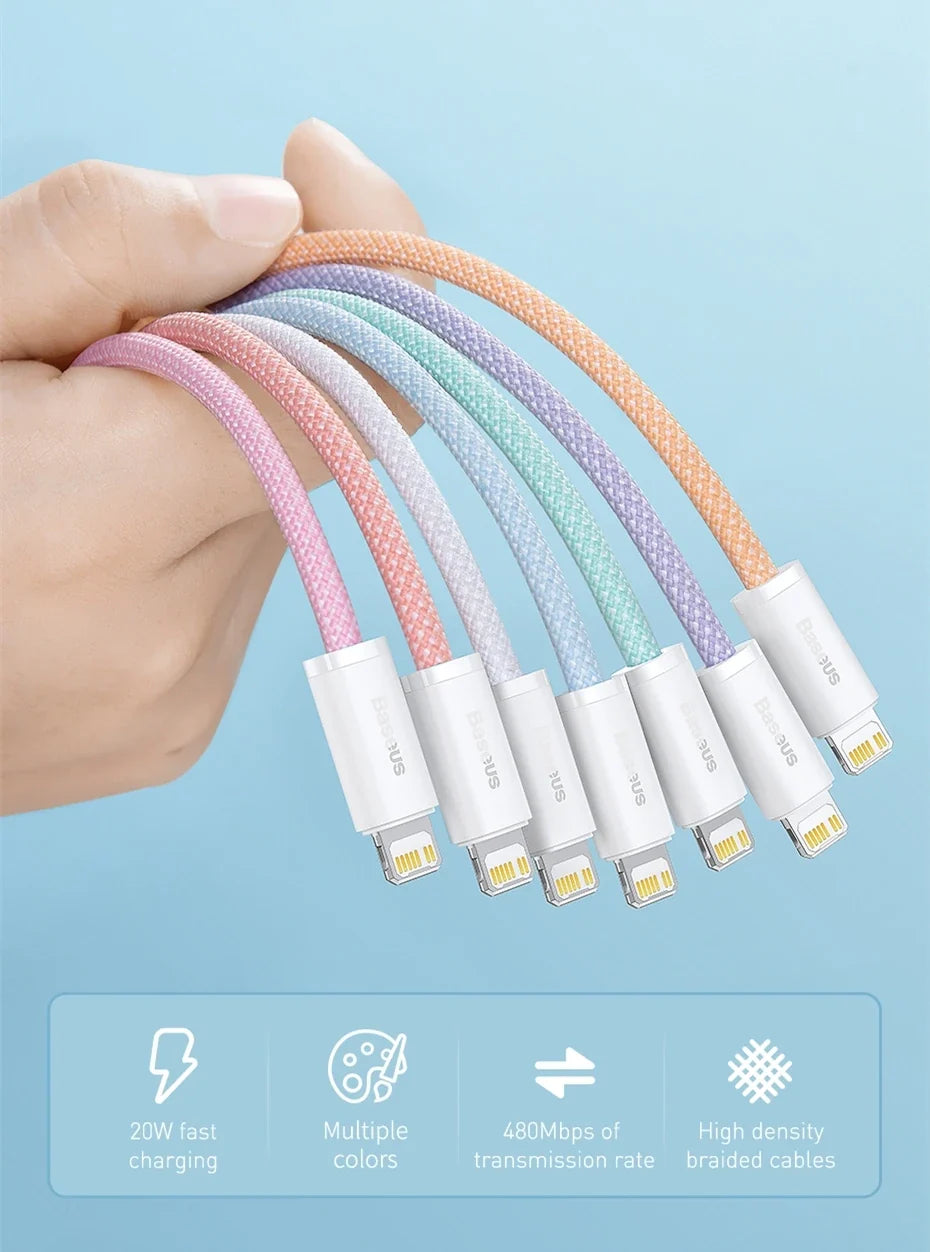 Baseus USB C Cable For IPhone 14 13 12 11 Pro Max Xs Plus 20W 30W Fast Charging Cable Type C Data Wire For ipad Macbook