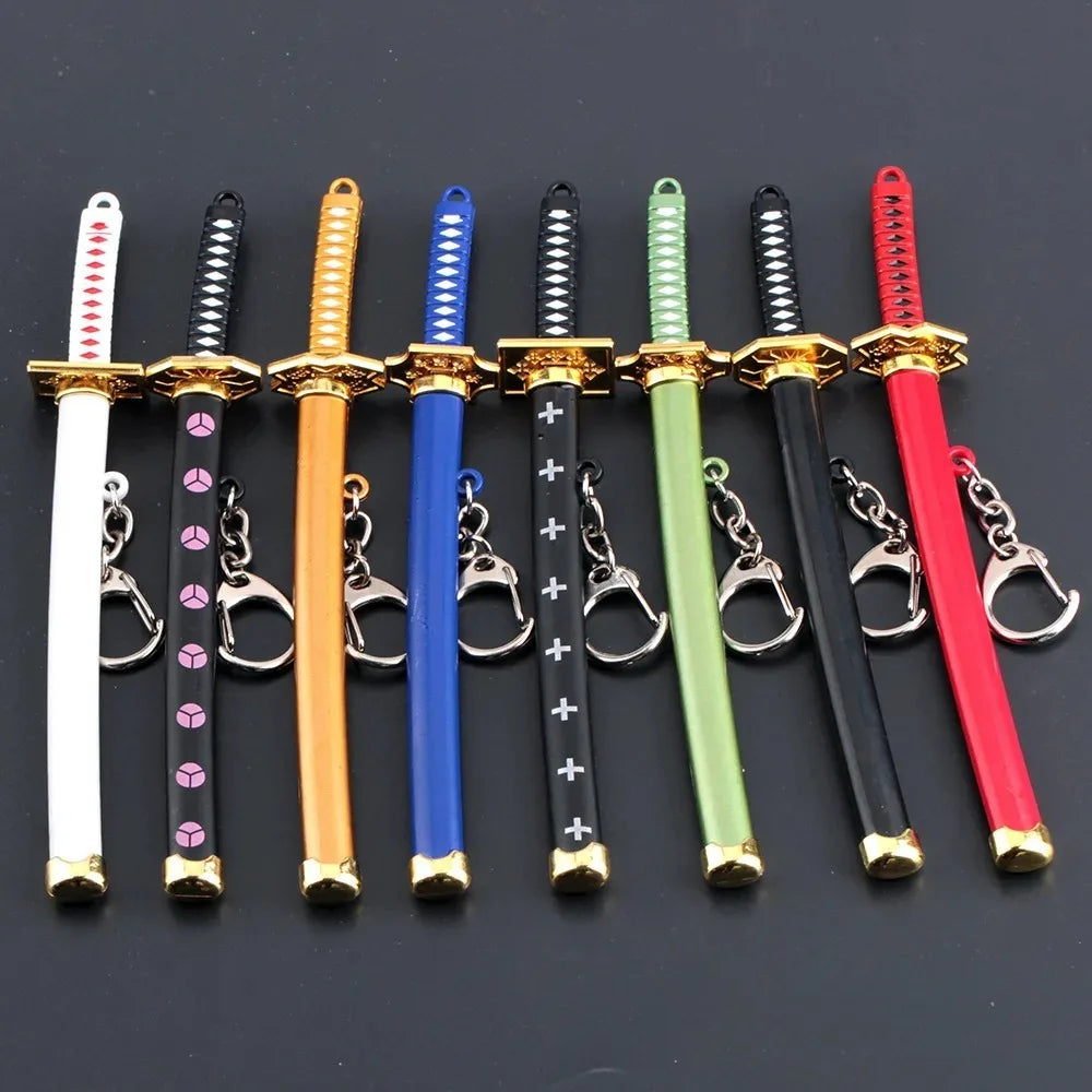 Mini Samurai Sword Keychain Anime Scabbard Key Ring Katana Buckle Key Chain for Men Women Cosplay Toy Jewelry Gift