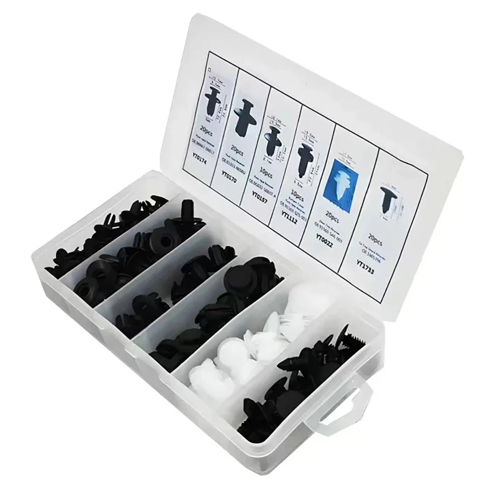 100/50PCS Auto Fastener Clips Kit - Multi-Size Retainers for Car Fender, Bumper, Door & Panel Trim