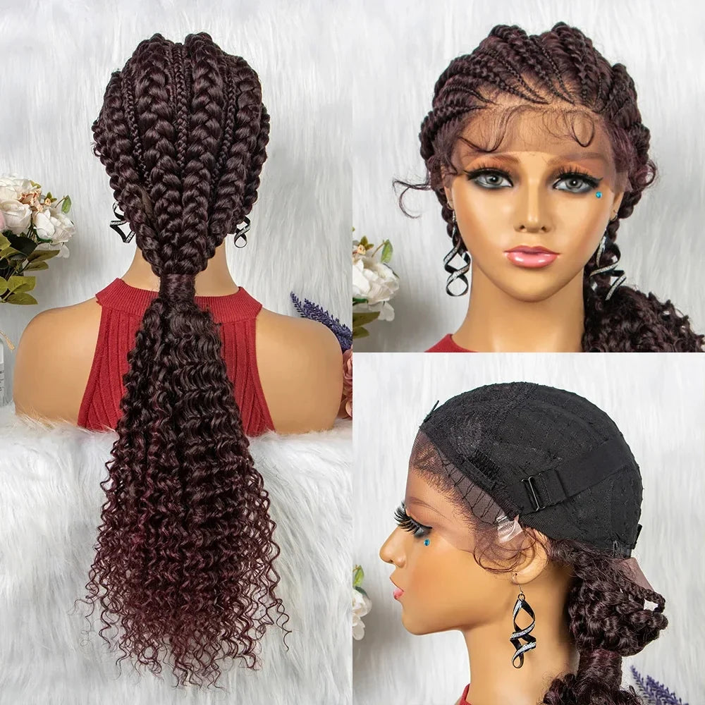 Braided Ponytail Wig | Kinky Curly Lace Front with Baby Hair