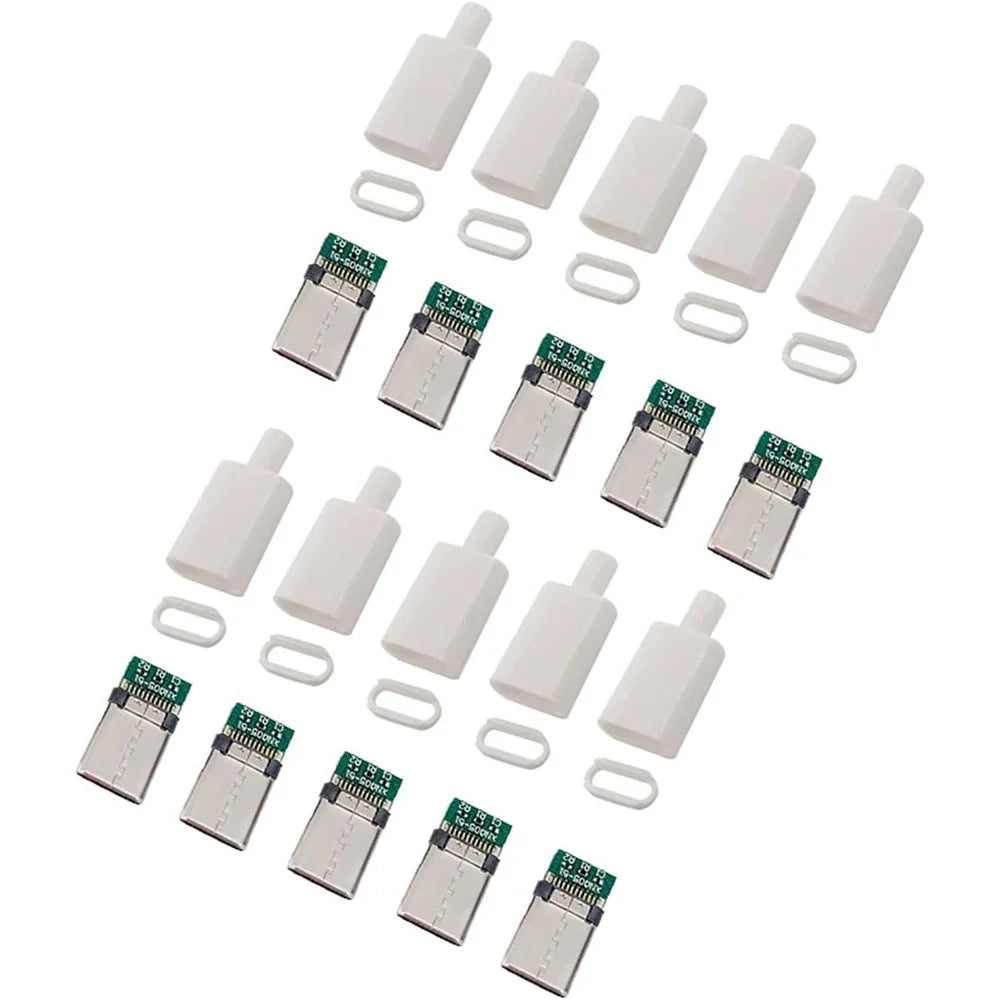 5/10 sets USB 3.1 Type C Connector Male Plug DIY Solder Wire USB C Male Adapter Cable for DIY Data Line Interface Male Socket