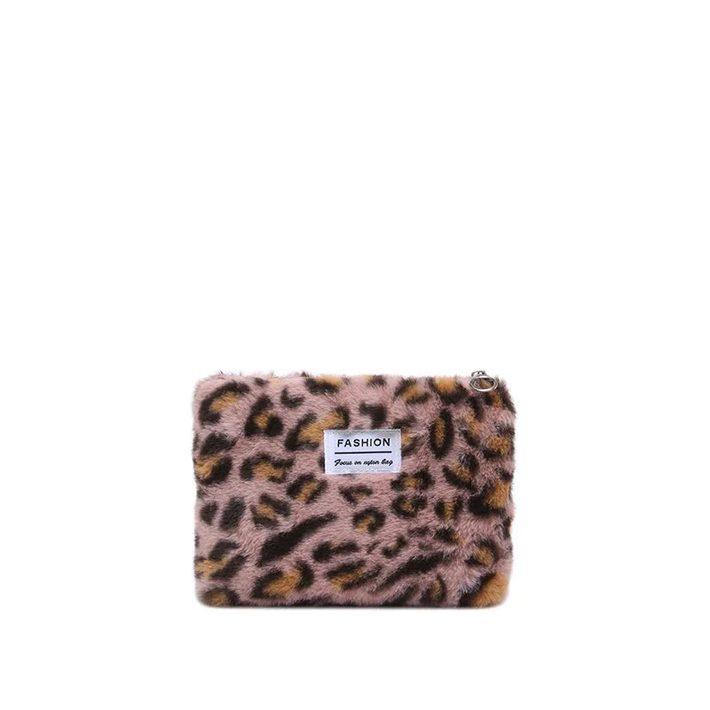 Leopard Print Makeup Bag | Soft Cotton Travel Toiletry Bag