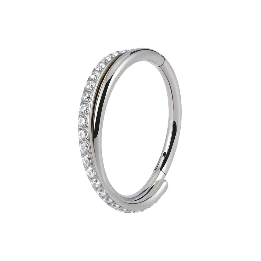 Right Grand Implant Grade Titanium Hinged Seamless Earrings Clicker Hoop Ring for Cartilage Helix Rook Septum Daith Tragus Conch