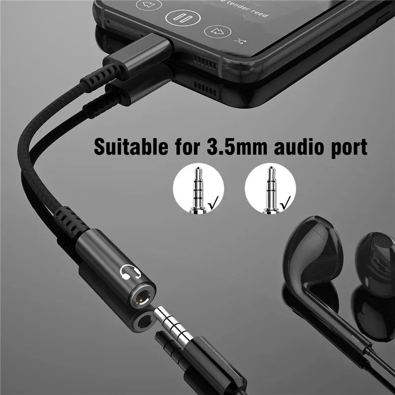 Type C To 3.5mm Aux Adapter USB Type-c 3 5 Jack Audio Cable Earphone Converter for Sumsang Xiaomi Redmi Poco LG Huawei OnePlus