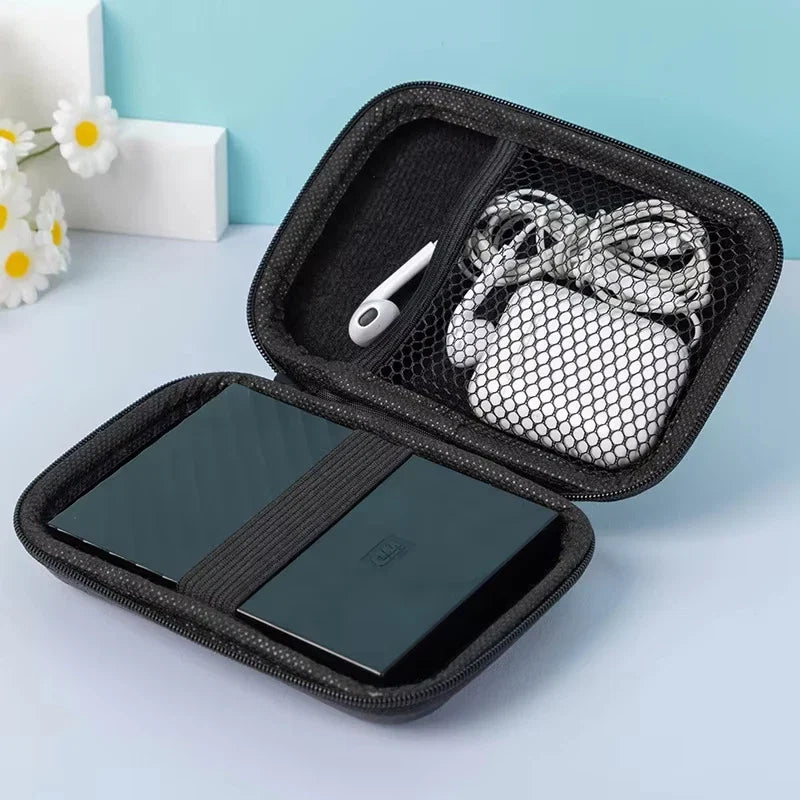 Portable Eva Storage Bag for External M.2 Hard Drive/Earphone/Data Line HDD Case Black Hard Disk Case HDD Storage Protection Bag