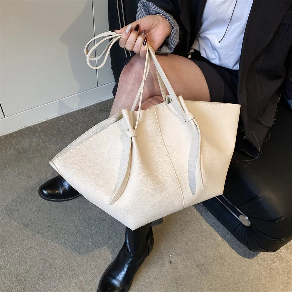 Luxury Designer 2-in-1 Shopper Tote Set | Branded Soft PU Leather Shoulder Handbag for Women (Big Capacity)
