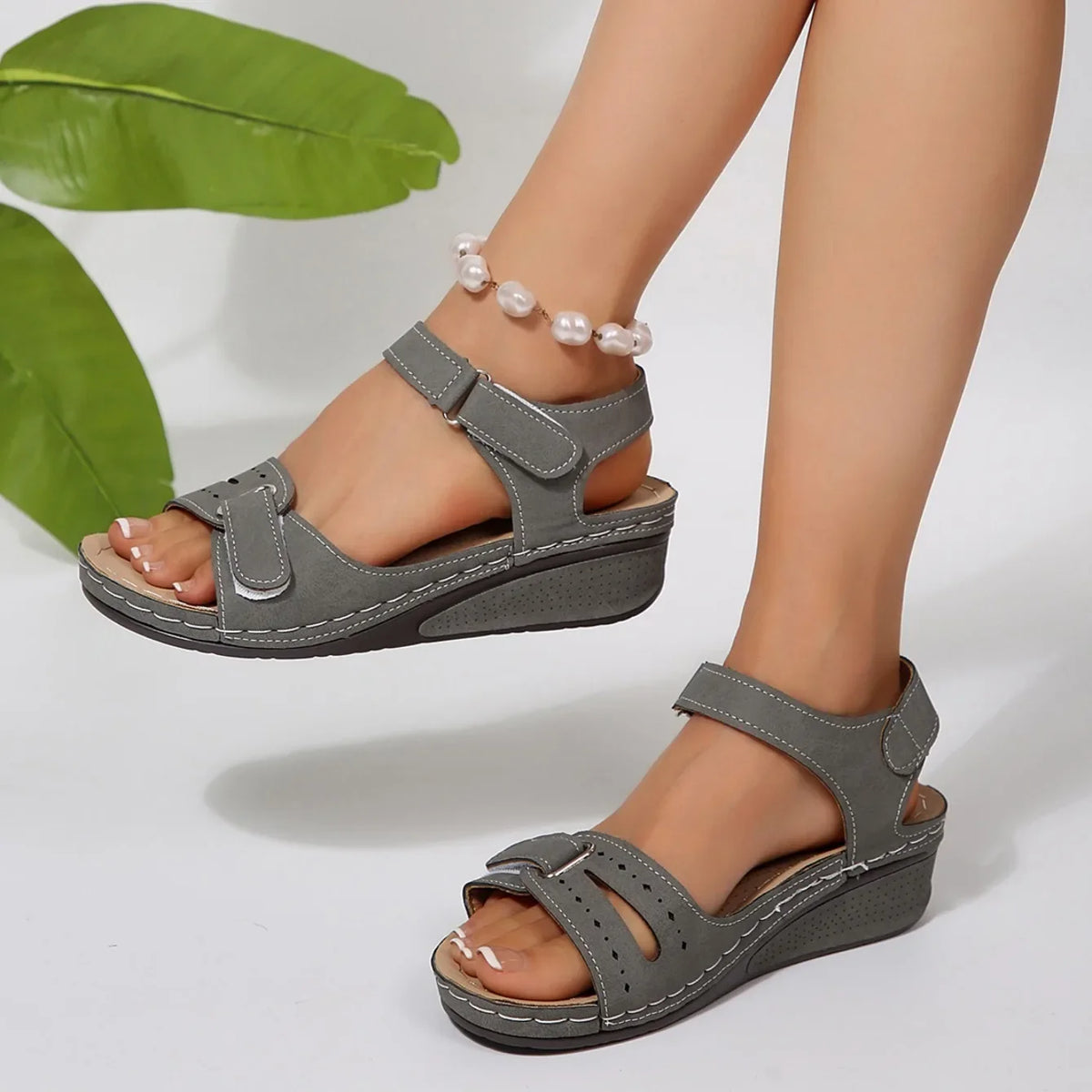 2025 New Women Sandals Wedge Buckle Orthopedic Outdoor Shoes Female Summer Soft Sexy Open Toe Fashion Sandals Sandalias De Mujer