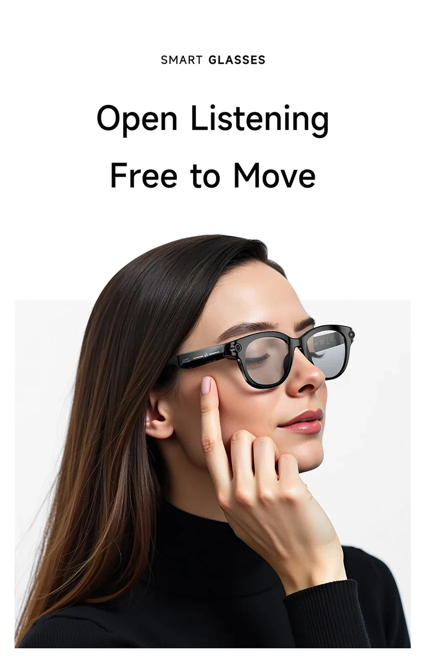 Lenovo 2026 New 8K AI Translation AI Smart Glasses Bluetooth Calling Music Player Camera Control Anti Blue Light Sunglasses