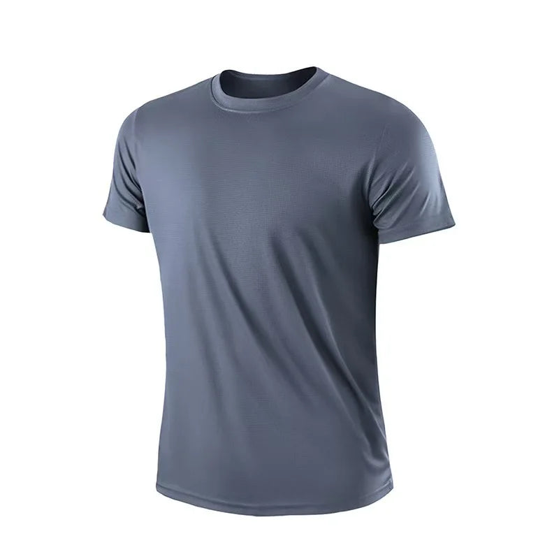 Summer Mens Quick Dry Running Bodybuilding Shirts Sport Gym t Shirt Men Short Sleeve Fitness Tops Oversized t-Shirt Jersey