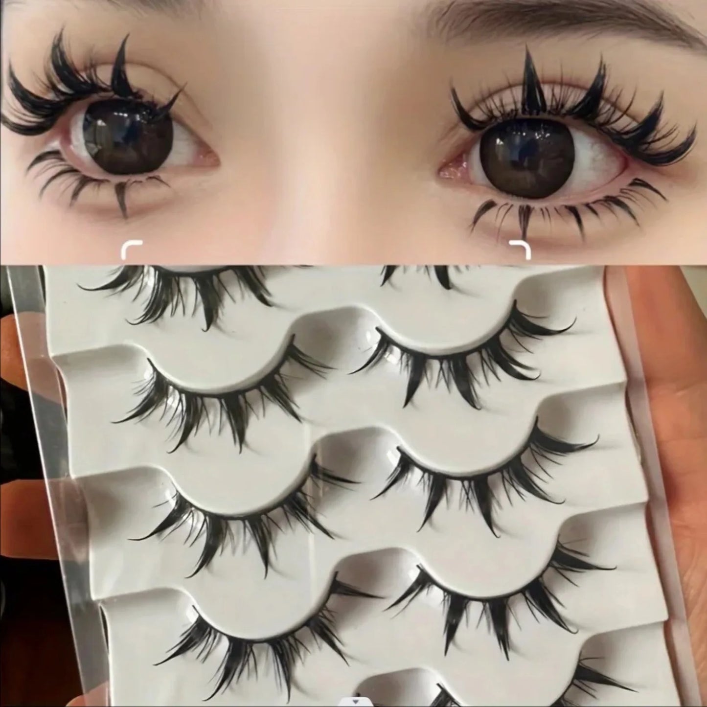 Anime-Inspired False Eyelashes 5 Pairs Comic Eye Cos Faux Lashes Demon Style Volumizing Lengthening