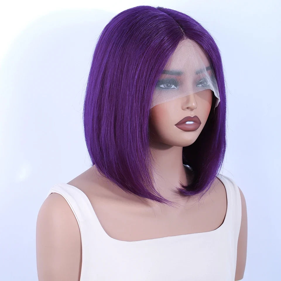 Rebecca #33 Reddish Brown Bob Wig | 13x6x1 T-Part Peruvian Remy Human Hair