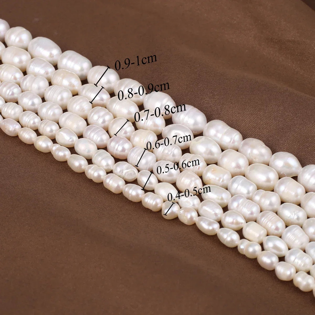 A Natural Freshwater Pearl Bead Rice Shape Christmas Gift Ladies White Jewelry Making DIY Fashion Bracelet Necklace Accessories