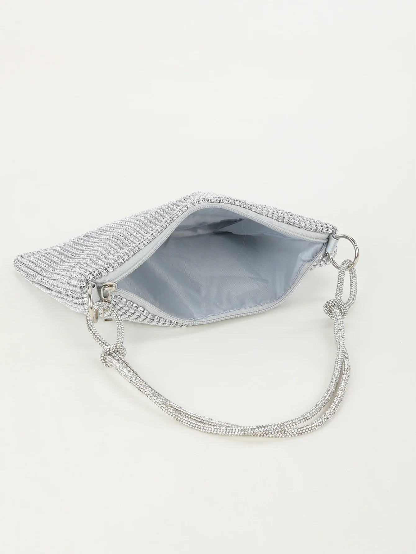 Shiny Rhinestone Woman Handbags | Underarm Crescent Evening Bag for Weddings, Parties & Gatherings (Sparkling Half Moon Purse)