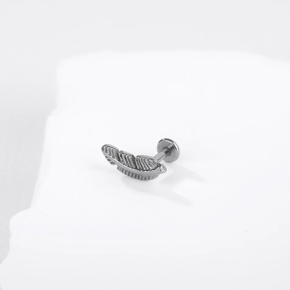 1Pc G23 Titanium Cartilage Stud Earrings for Women Lip Stud Labret Piercing Helix Daith Piercing Body Jewelry