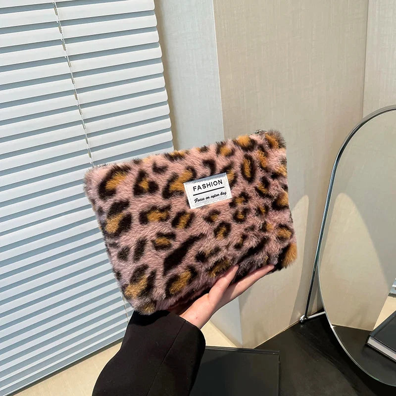 Leopard Print Makeup Bag | Soft Cotton Travel Toiletry Bag