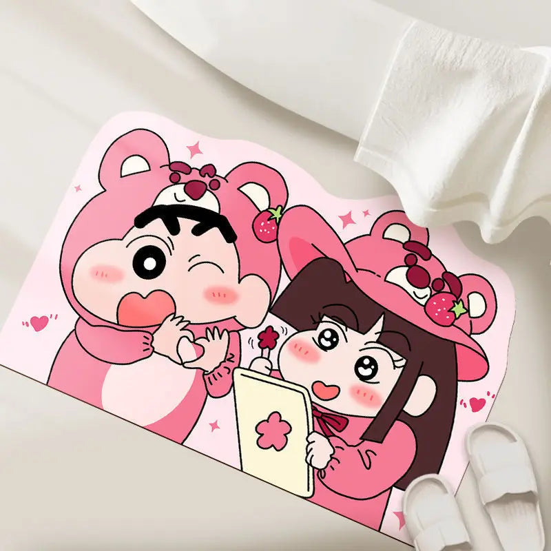 30*40cm Shower Room Water Uptake Mat Quick Drying Fashionable and Exquisite Cartoon Crayon Shin Chan Anime Anime Periphe