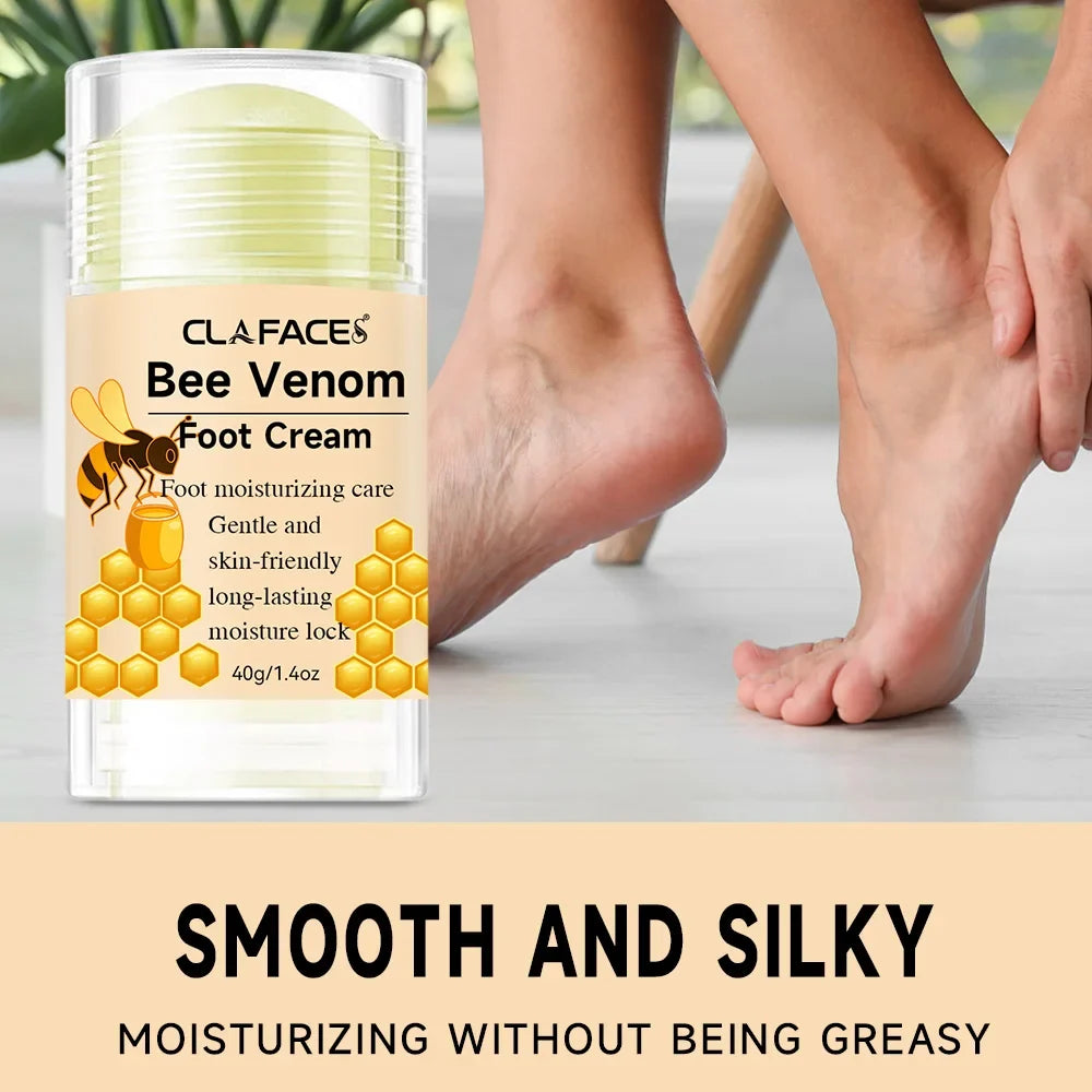 Bee Venom Fast Repair Foot Cream, Deeply Moisturizes Dry Cracked Feet, Exfoliates and Moisturizes Heel Care Stick, Quickly Sooth