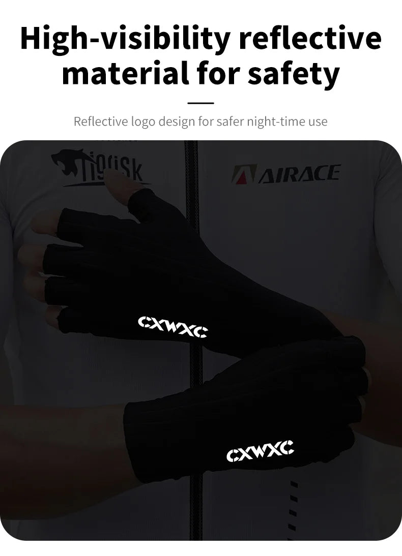CXWXC Cycling Half Finger Gloves Men Women Breathable Anti-slip Glove Fitness Sport Training Gloves With Extended Wrist Guard
