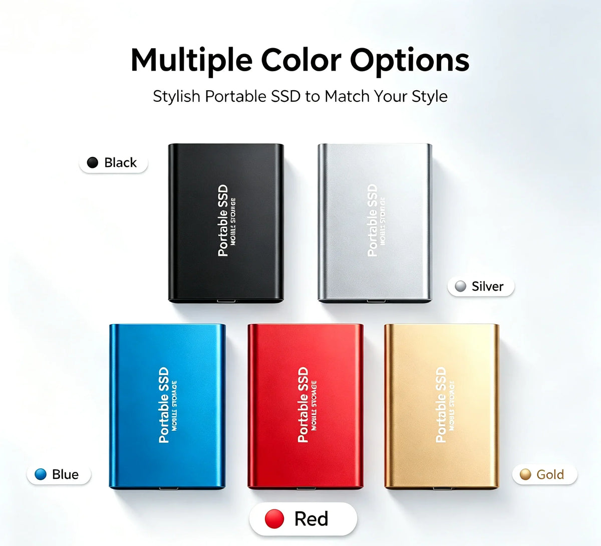 Portable External SSD, 1TB-16TB Large Capacity USB3.1 High Speed Solid State Drive, Lightweight Storage for Laptop, Desktop, Mac