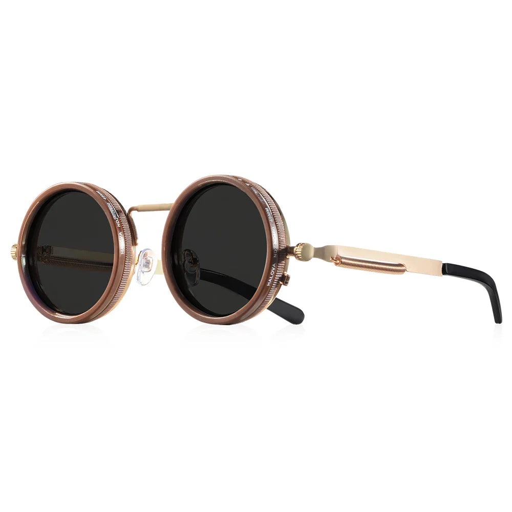 CRIXALIS Polarized Round Sunglasses ND9 Adjustable Dimming Men Women Retro Punk Men's Fishing Eyeglasses Outdoor Shades UV400