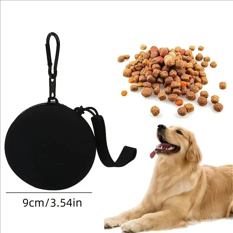 1Pc Silicone Pet Treat Pouch Portable Travel Training Bag Round Silicone Snack Bag for Dogs and Cats Pet Accessories