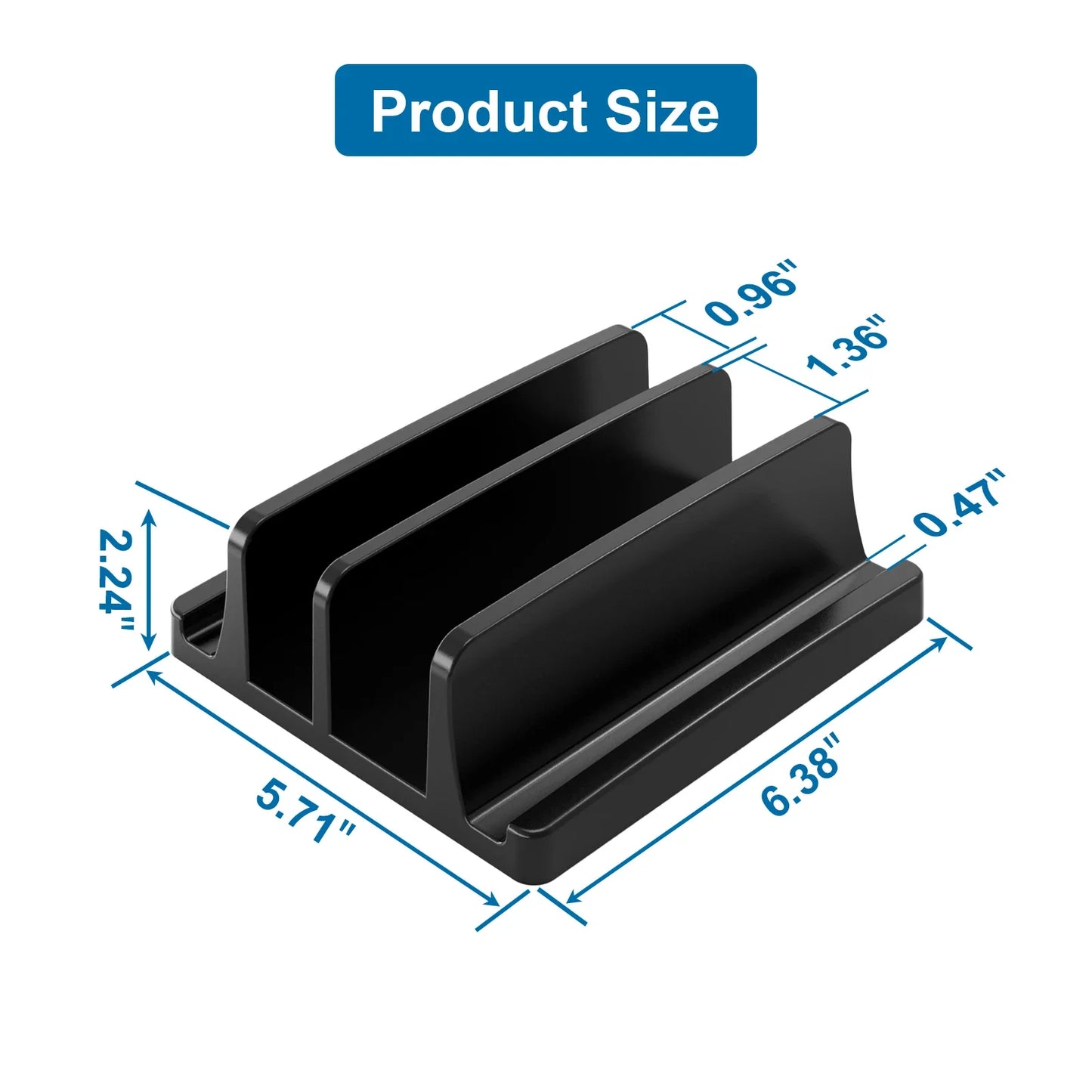 Vertical Laptop Stand for Desk,Dual Slots Plastic Laptop Holder with Space Saving Design,Laptop Stand Supports MacBook