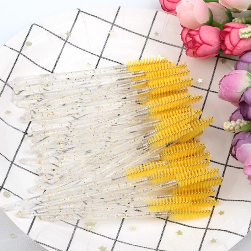 5/50Pcs Black Lashes Brush Cosmetics False Eyelashes Supplies Reusable Makeup Brushes Eyebrow Brush Mascara Wands Make Up Tools