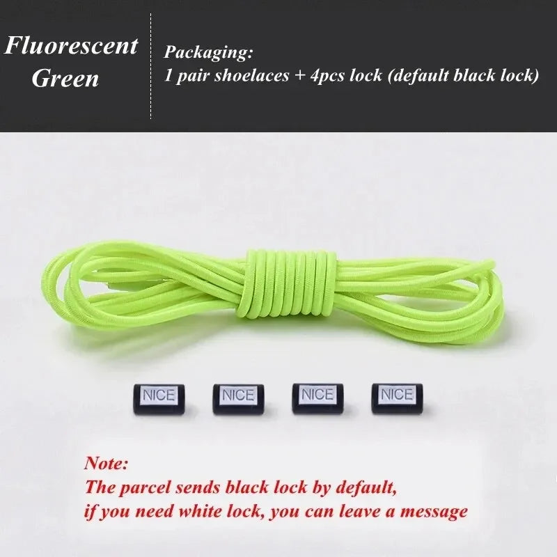 Fashion No Tie Shoelaces Elastic Laces Sneakers Flat Shoe Laces Without Ties Kids Adult Quick Shoelace One Size Fits All Shoes