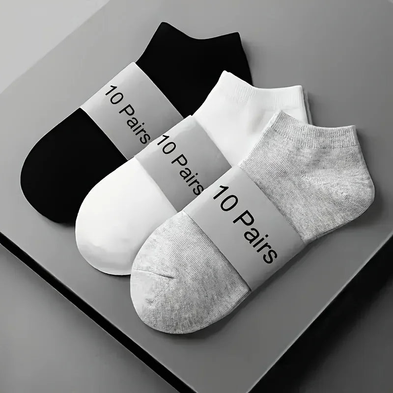 3/5/10PC Unisex Casual Plain Color Boat Socks Thin Breathable Comfy Anti Odor Sweat-absorbing Low Cut Ankle Socks For Men Women