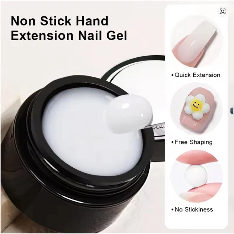 5G Crystal Soft Solid Extension Nail Gel Clear NudePink Aerylie Carving Flower Jelly shaping DlY Model Manicure