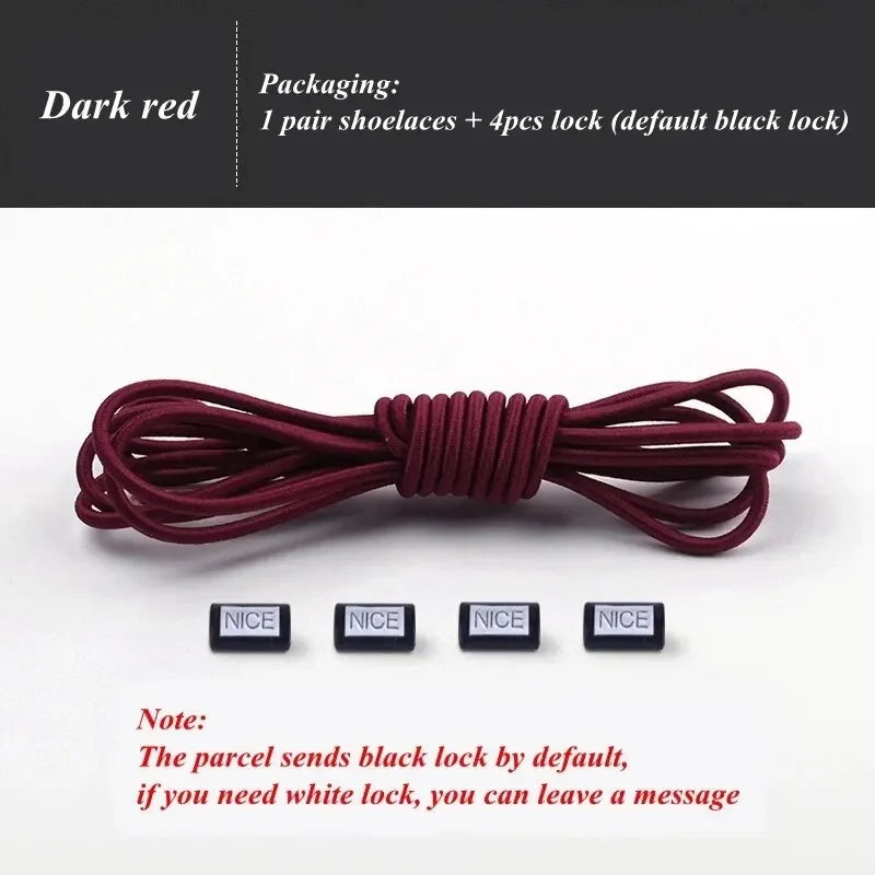 Fashion No Tie Shoelaces Elastic Laces Sneakers Flat Shoe Laces Without Ties Kids Adult Quick Shoelace One Size Fits All Shoes