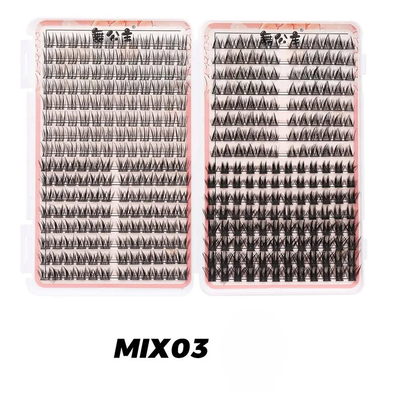 DINGSEN Eyelash Clusters Book Large Capacity Volume Individual Lashes Book Natural Long DIY Cluster Eyelash Extensions Makeup