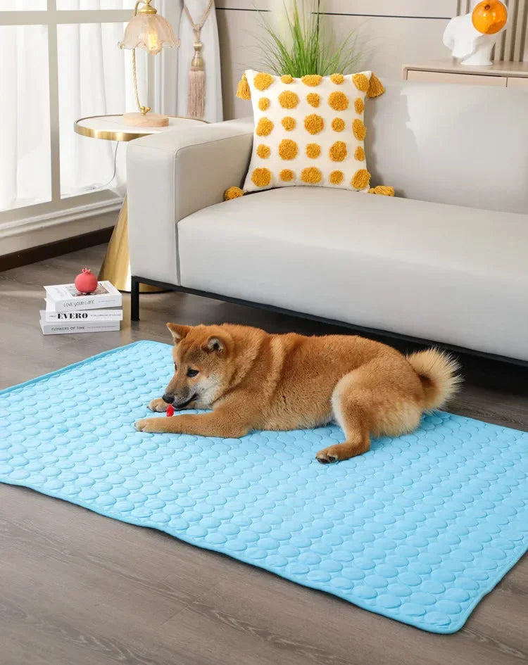 Summer Pet Ice Pad Cool Sleeping Mat Breathable Ice Silk Washable Pet Bed Durable Dog Cat Cushion Pet Supplies for Home Outdoor