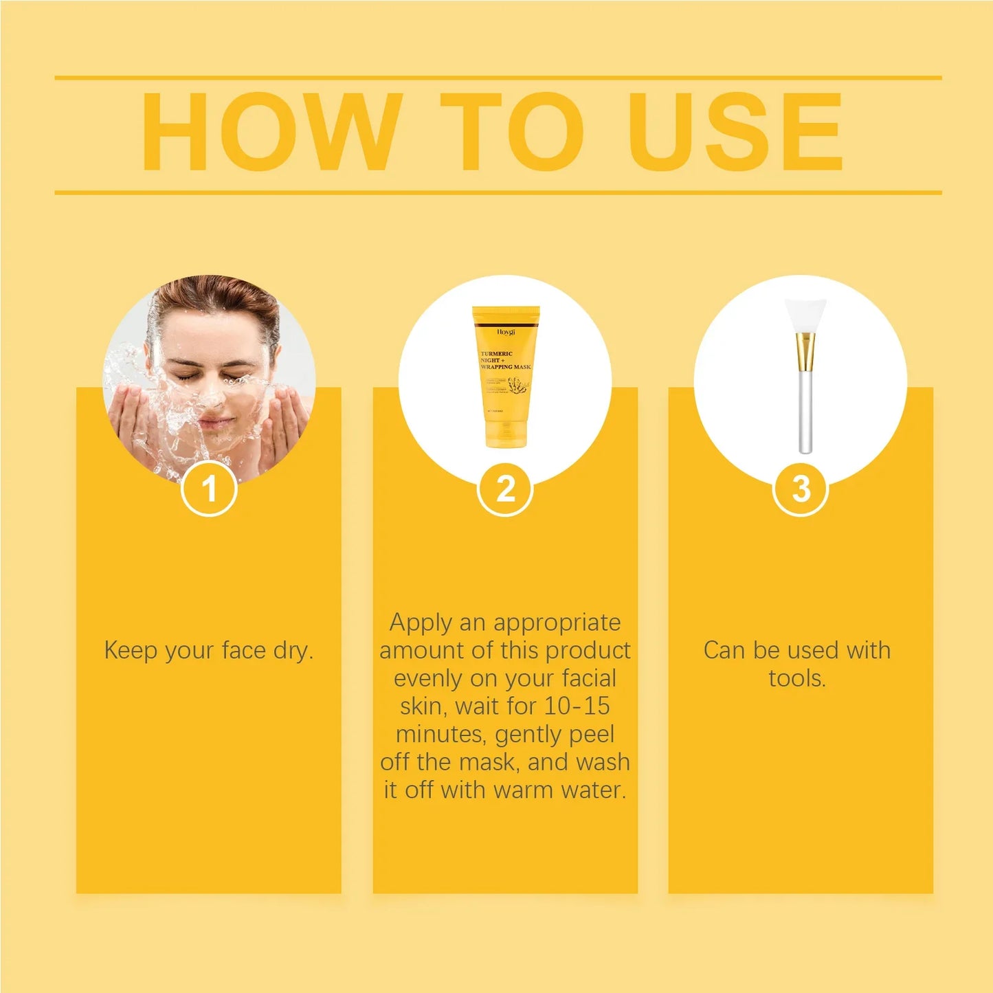 HOYGI Turmeric Collagen Mask Cleansing Pore Improves Spots Gentle Exfoliation Brightening Dullness Smoothing Peel-off Mask 75g