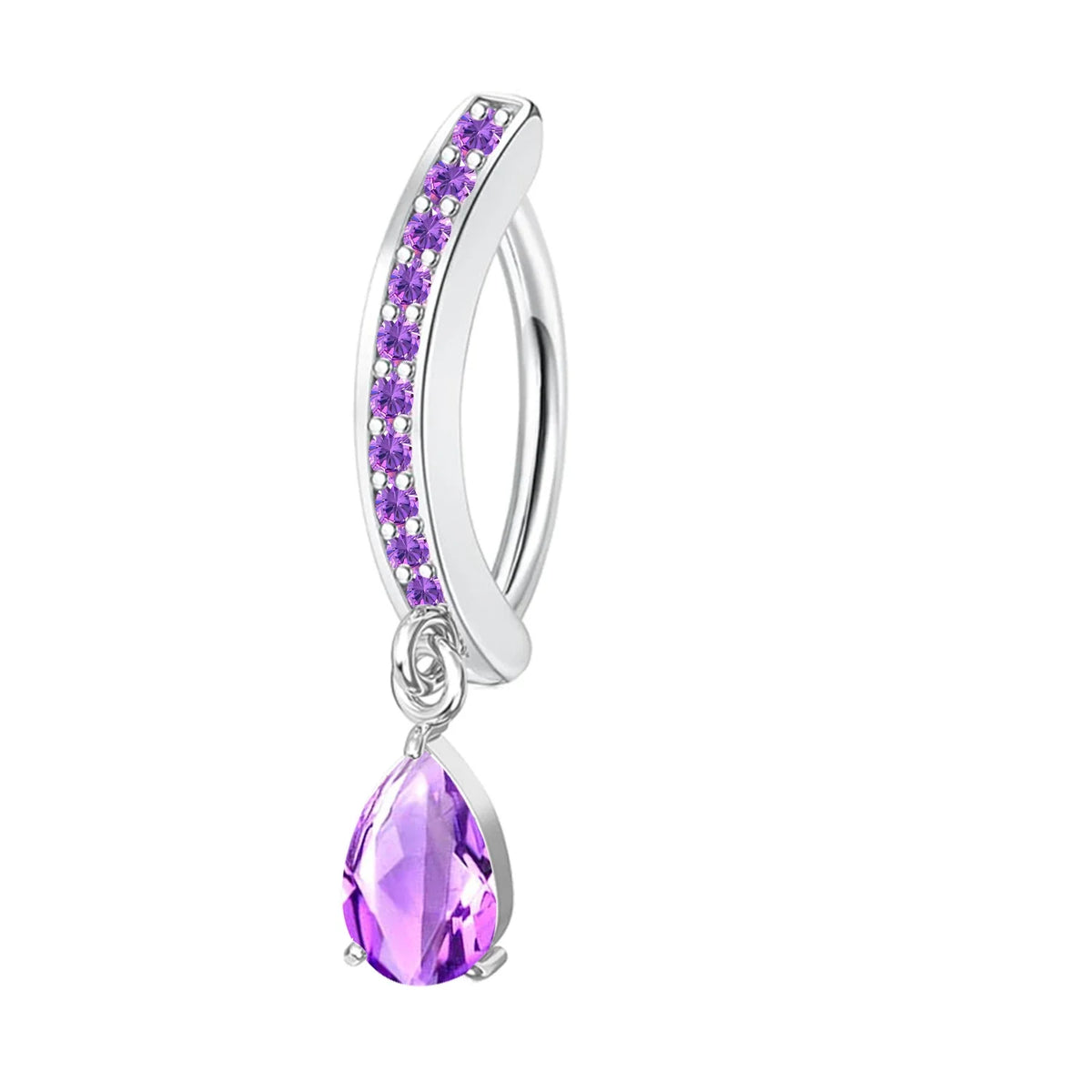 1PC Stainless Steel 14G Dangle Belly Button Ring for Women Heart Bow Reverse Hoop Clicker Navel Rings Body Piercing Jewelry