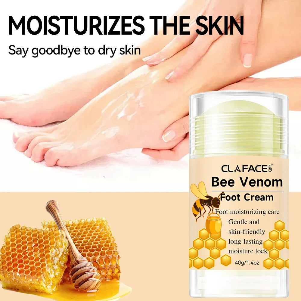 Bee Venom Fast Repair Foot Cream, Deeply Moisturizes Dry Cracked Feet, Exfoliates and Moisturizes Heel Care Stick, Quickly Sooth