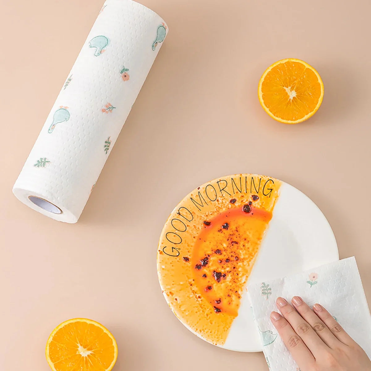 1pc Kitchen Cleaning Dish Cloth Lazy Rag Scouring Pad Oil-free Disposable Dish Towel Non-woven Fabric Cleaning Rags
