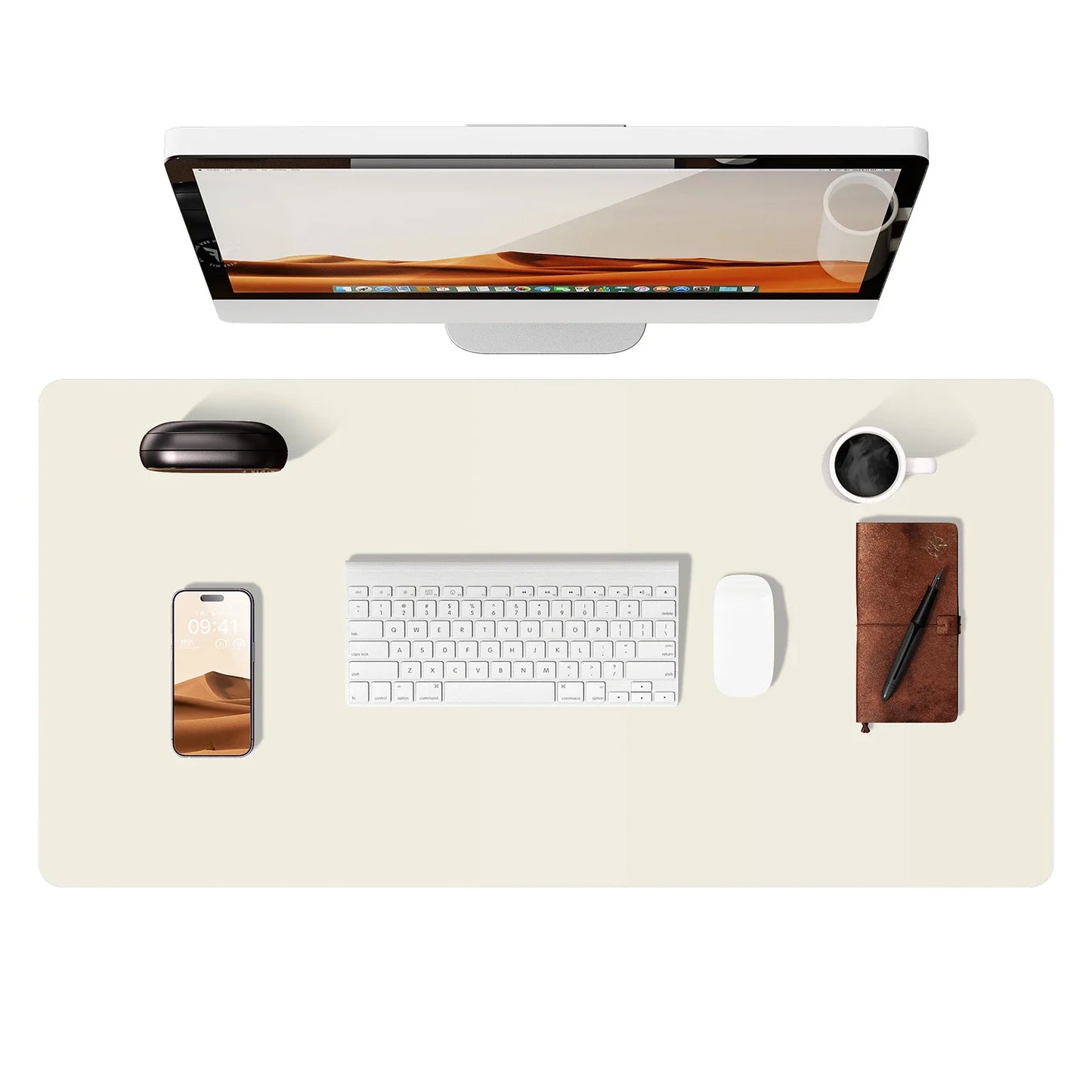 Large Mouse Pad,Office Desk Mat, Leather Desk Pad Protector, Non-Slip PU Leather Desk Blotter, Laptop Desk Pad