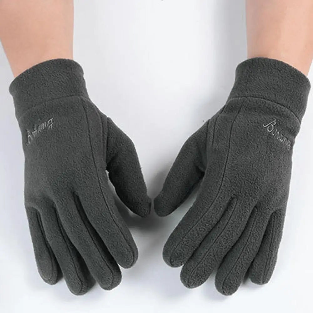 1 Pair Winter Polar Fleece Gloves Men Women Warm Outdoor Cycling Driving Gloves Windproof Non-Slip Soft Thickened Male Gloves