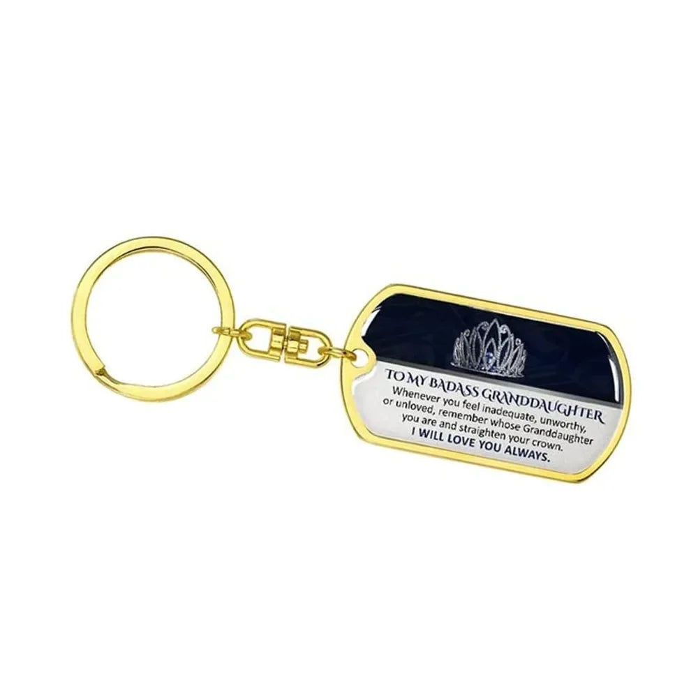 Keepsake for Son Grandson Daughter Granddaughter Keychain Gifts from Grandma Grandpa to My Badass Son Keyring
