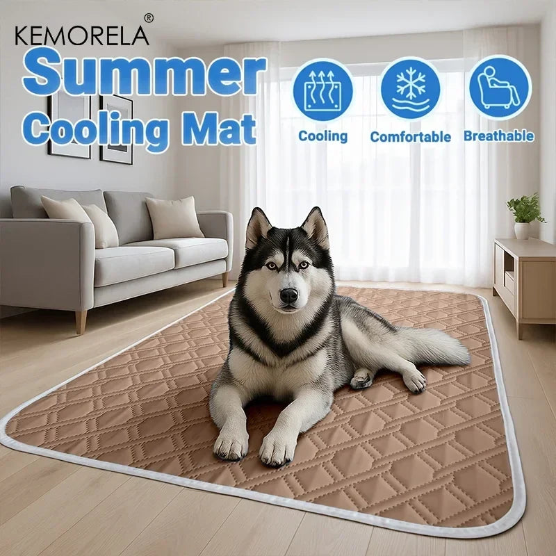 KEMORELA Dog Cat Summer Cooling Pad Mat Washable Puppy Big Dog Ice Gel Bed Mattress Cool Mascotas Cushion Blanket Pet supplies