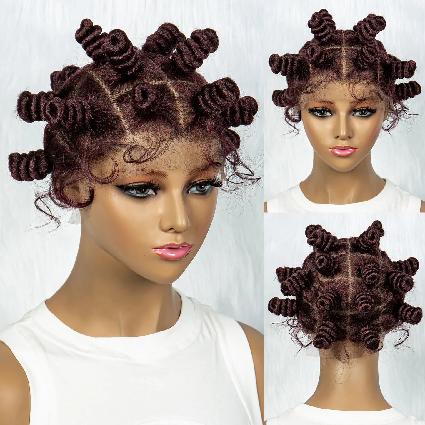 Knotless Braids Wig with Twist Buns | Full Lace African Braiding Hair