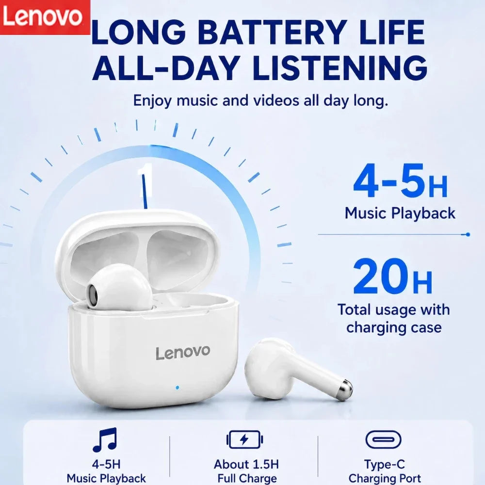 Lenovo XT53 Gaming Headset LED Digital Display Wireless Sport Earbuds HD Call Low Latency Headphones Waterproof GM2 Pro Upgraded