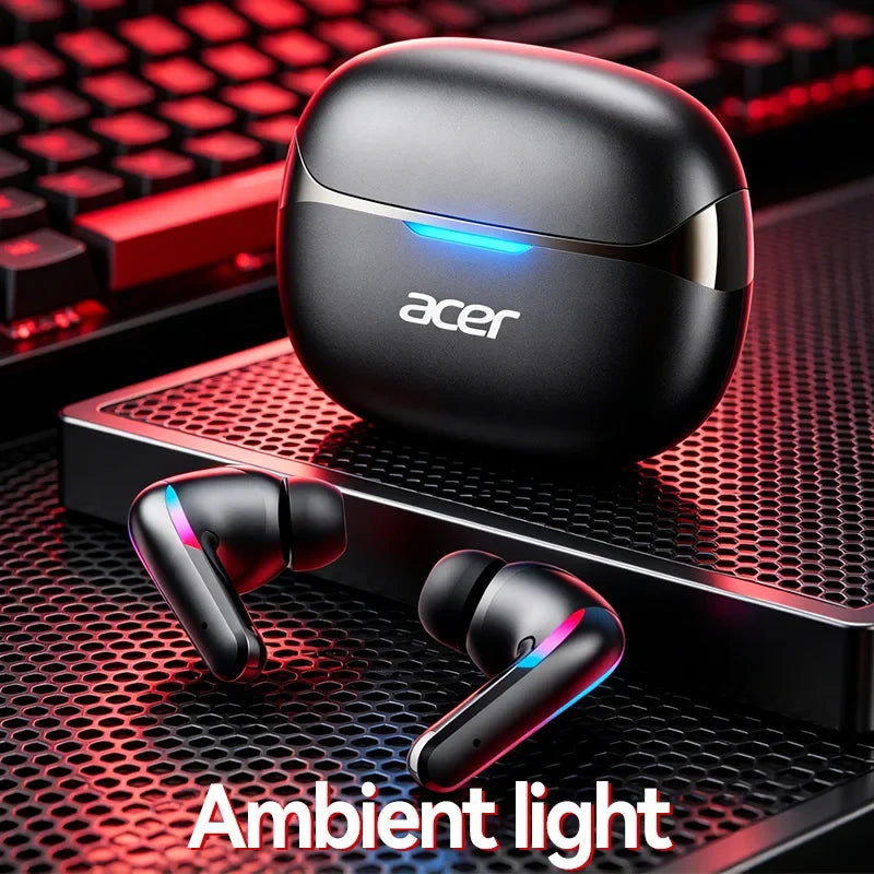 Acer Ohr829 Wireless Headphones Bluetooth 6.0 Low-Latency Gaming Headphones Enc Call Noise Reduction Surround Stereo Sound Comfortable to Wear Long Battery Life Compatible with Mobile Phones and Tablets