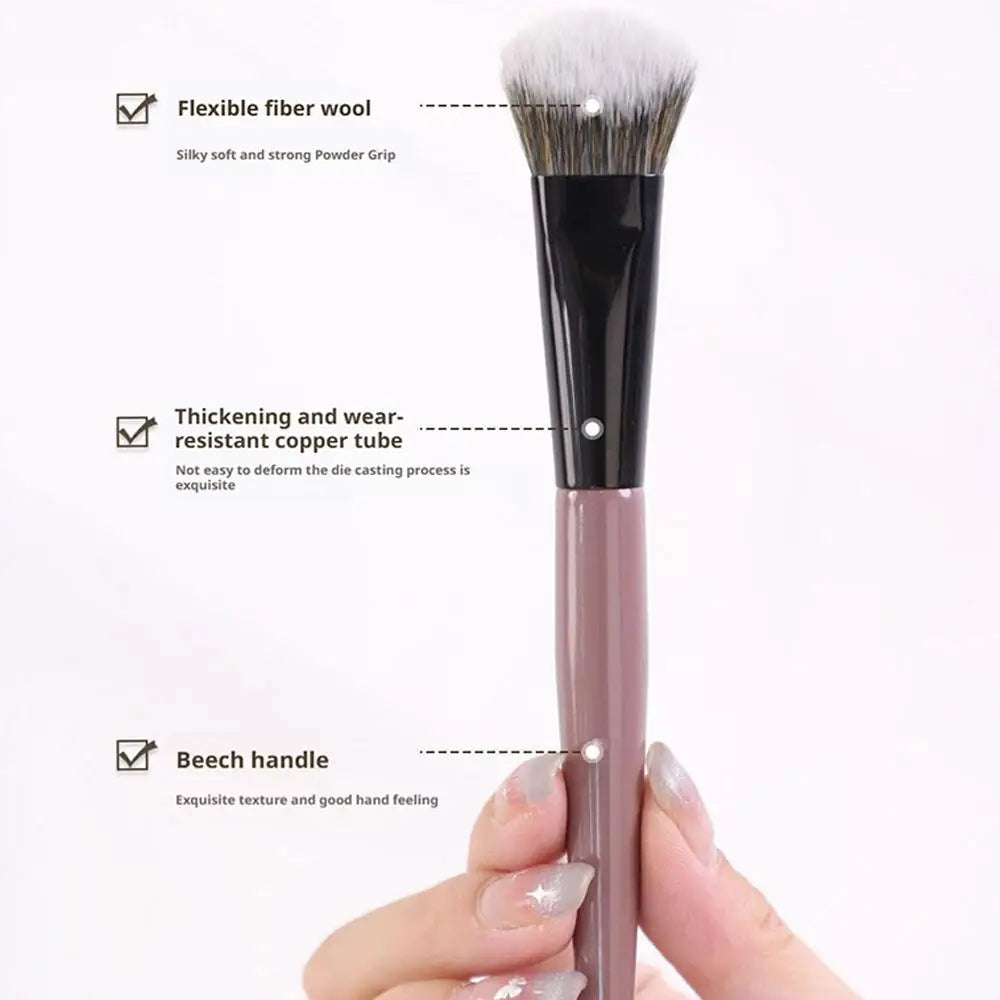 Powder Blusher Brush On Slope Surface Soft And Skin-friendly Fiber Hair Fashion Design Single Face Brush Makeup Tools