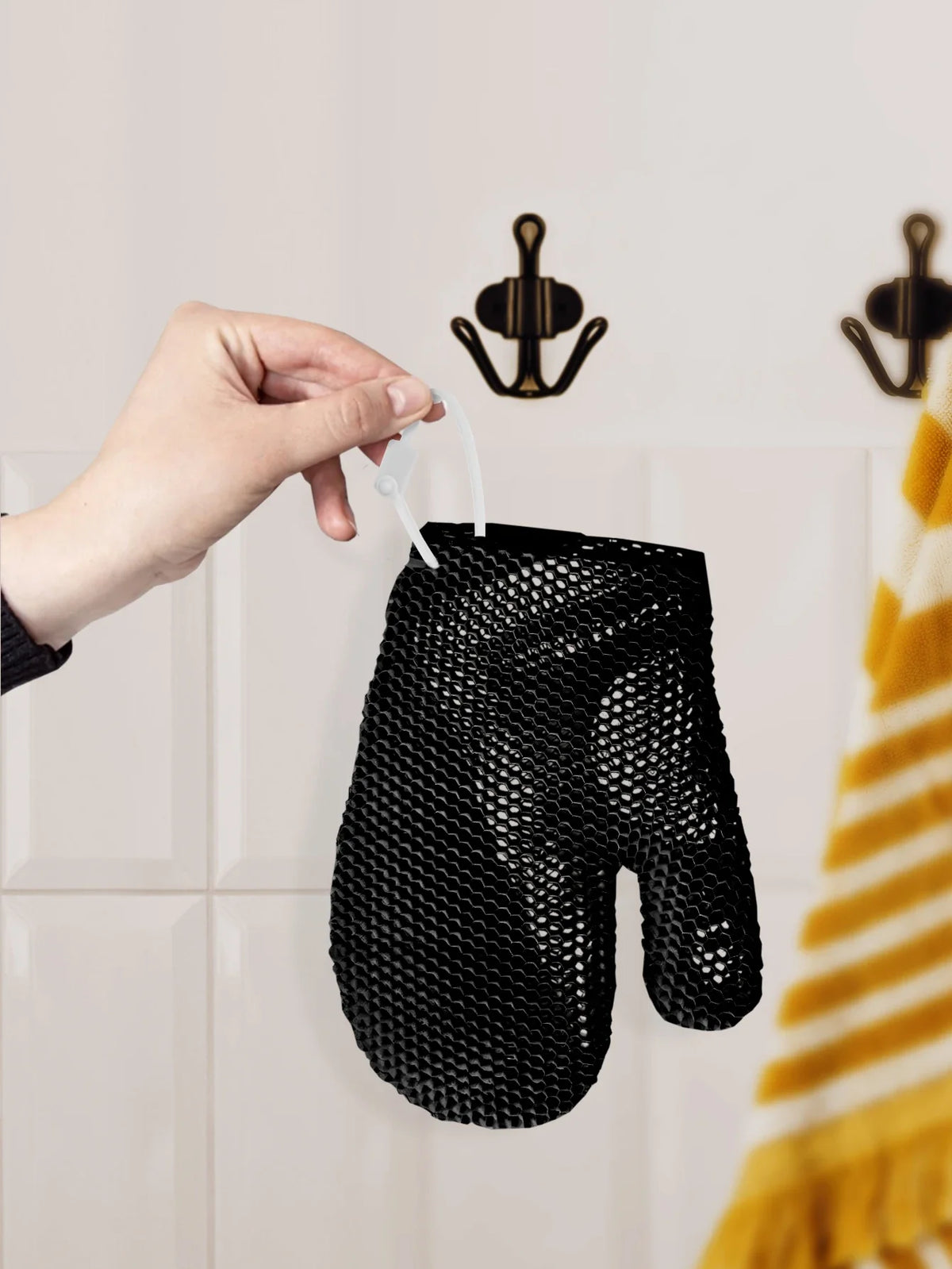 Exfoliating Shower Glove with Colorful Honeycomb Weave and TPU High Elasticity Antibacterial Material - Gentle, Safe and Durable