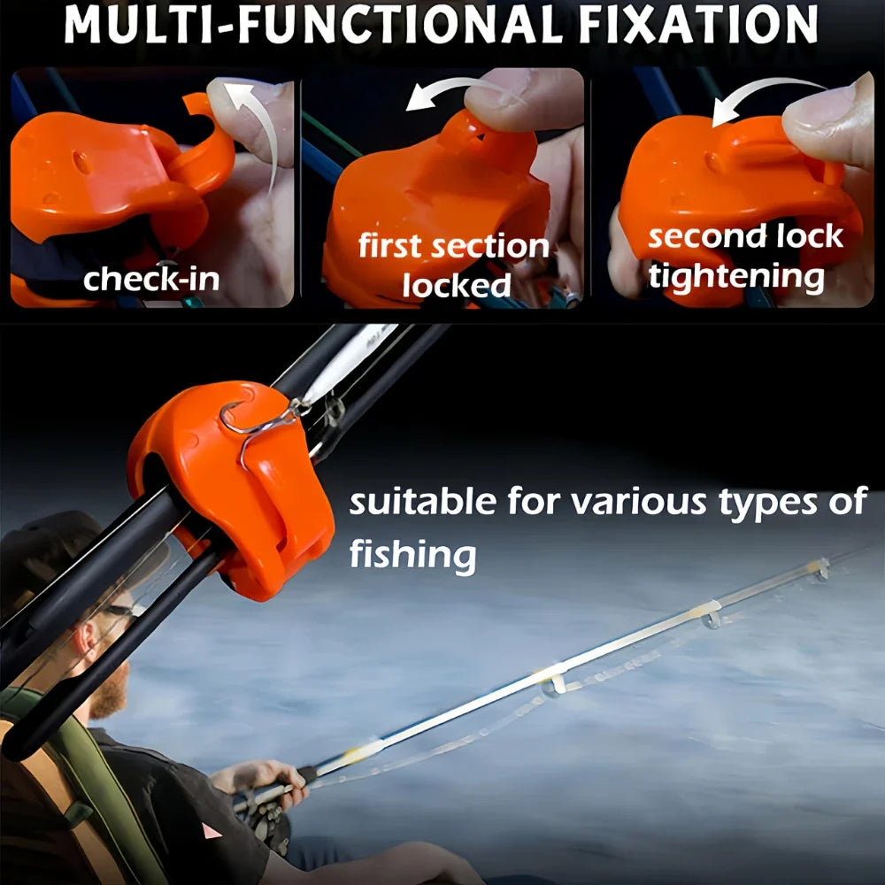 2pcs Quick-Attach Fishing Rod Clip Versatile Fishing Rod Clamps Quick Setup Rod Clamps Light Sturdy Secure Grip Tackle Organizer