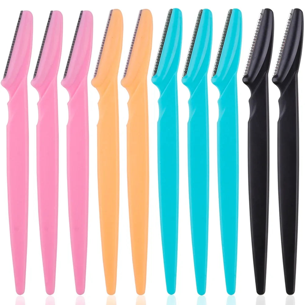 3Pcs Women Eyebrow Razor Stainless Steel Curved Blade Portable Household Facial Grooming Accessory
